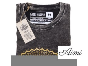 Stone Wash Tričko (M) - Tmavo Šedé