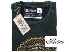 Stone Wash Tričko (L) - Mandala - Zelené (Varianta Mandala - Zelené)