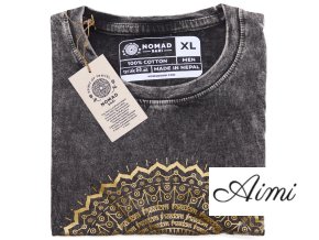 Stone Wash Tričko (XL) - Mandala - Tmavo Šedé (Varianta Mandala - Tmavo Šedé)