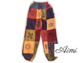 Nomad Sari - Nohavice s Hubovým Vzorom - Bloková Potlač - Oranžové Tóny L/XL (Varianta Nohavice s Hubovým Vzorom - Bloková Potlač)
