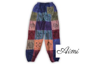 Nomad Sari - Nohavice s Hubovým Vzorom - Bloková Potlač - Fialové Tóny L/XL (Varianta Nohavice s Hubovým Vzorom - Bloková Potlač)