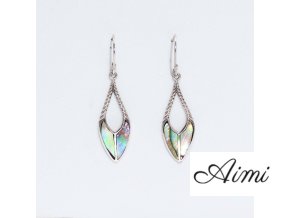 Muschel & Silber Ohrringe - Speertropfen - Abalone