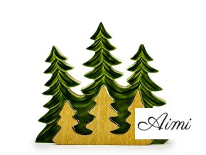 Stratený v Lese - Drevená 3D Dekorácia Tri Stromy - 20x23cm (Varianta Drevená 3D Dekorácia Tri Stromy - 20x23cm)