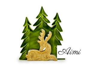 Stratený v Lese - Drevená 3D Dekorácia Jeleň v Lese - 23x20cm (Varianta Drevená 3D Dekorácia Jeleň v Lese - 23x20cm)