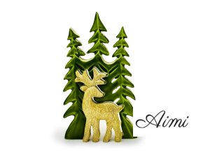 Stratený v Lese - Drevená 3D Dekorácia Jeleň v Lese - 25x15cm (Varianta Drevená 3D Dekorácia Jeleň v Lese - 25x15cm)