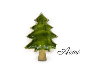 Stratený v Lese - Drevená Smaltová Miska s Motívom Stromu - 25x19cm (Varianta Drevená Smaltová Miska s Motívom  Stromu - 25x19cm)