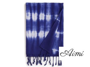 Boho Java Art Stola/Schal - Indigo Streifen - 62x200cm
