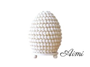 Boho Morská Mušľová Lampa - Biela Oválna - 15 cm (Varianta Biela Oválna - 15 cm)