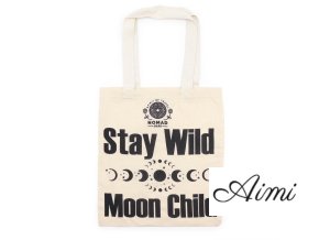 Ikonická Základná Taška - Stay Wild, Moon Child - (40x36cm) - Prírodná 113 g (Varianta Stay Wild, Moon Child - (40x36cm))