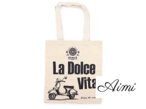 Ikonická Základná Taška - La Dolce Vita - (40x36cm) - Prírodná 113 g (Varianta La Dolce Vita - (40x36cm))