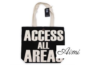 Kultige klassische Tragetasche – ACCESS ALL AREAS – Schwarz Natur 10oz (36x43x10cm)