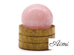 Krištáľová Guľa z Drahokamu 40mm - Ružový Kremeň so Stojanom