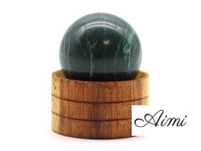 Krištáľová Guľa z Drahokamu 40mm - Indický Nefrit so Stojanom