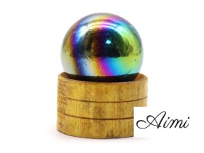 Edelsteinkristallkugel 40mm - Amethyst Aura mit Ständer