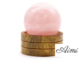 Krištáľová Guľa z Drahokamu 50mm - Ružový Kremeň so Stojanom
