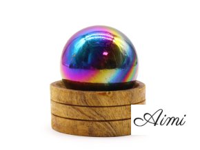 Edelsteinkristallkugel 50 mm – Amethyst Aura mit Ständer