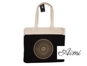 Veľká Nákupná Taška (38x15x43cm) Čokoládová Stonewash 14oz - Slobodná Mandala