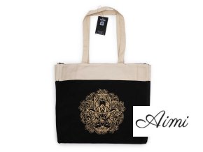 Veľká Nákupná Taška (38x15x43cm) Čokoládová Stonewash 14oz - Slobodná Hamsa