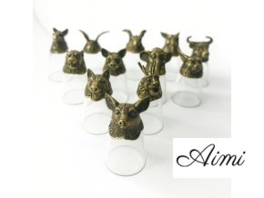 Bottom Up Schnapsgläser (25 ml) – Chinesische Tierkreiszeichen – Antikbronze