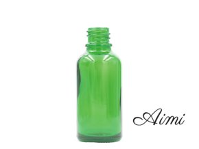 30ml Zelená Sklenená Fľaška - Bez Uzáveru