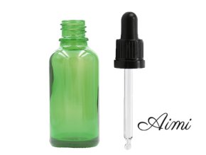 50ml Zelená Sklenená Fľaška s Kvapkadlom s Čiernou T/E Pipetou (Varianta 50ml Zelená Sklenená Fľaška s Kvapkadlom s Čiernou T/E Pipetou)