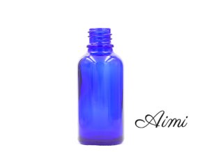 30ml Modrá Sklenená Fľaška - Bez Uzáveru
