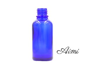 50ml Modrá Sklenená Fľaška - Bez Uzáveru