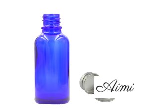 50ml Modrá Sklenená Fľaška s Hliníkovým Uzáverom (Varianta 50ml Modrá Sklenená Fľaška s Hliníkovým Uzáverom)