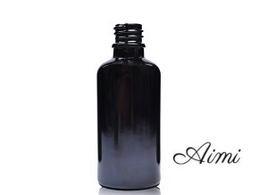 50ml Čierna Sklenená Fľaška - Bez Uzáveru