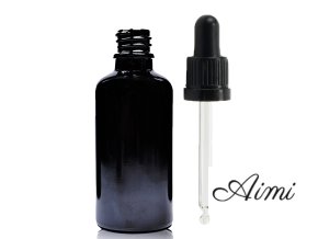 50ml Čierna Sklenená Fľaška s Kvapkadlom s Čiernou T/E Pipetou (Varianta 50ml Čierna Sklenená Fľaška s Kvapkadlom s Čiernou T/E Pipetou)