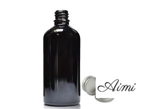 100ml Čierna Sklenená Fľaška s Hliníkovým Uzáverom (Varianta 100ml Čierna Sklenená Fľaška s Hliníkovým Uzáverom)