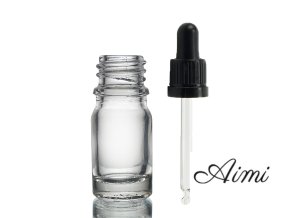 5ml Číra Sklenená Fľaška s Kvapkadlom s Čiernou T/E Pipetou (Varianta 5ml Číra Sklenená Fľaška s Kvapkadlom s Čiernou T/E Pipetou)