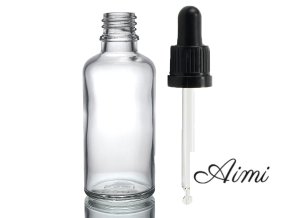 50ml Číra Sklenená Fľaška s Kvapkadlom s Čiernou T/E Pipetou (Varianta 50ml Číra Sklenená Fľaška s Kvapkadlom s Čiernou T/E Pipetou)