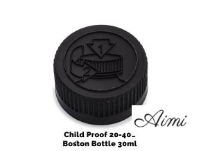 Uzáver na Jantárovú Fľašu detská poistka, 20 mm (pre 30-60 ml), Čierny Plast (Varianta Uzáver na Jantárovú Fľašu  detská poistka, 20 mm (pre 30-60 ml), Čierny Plast)