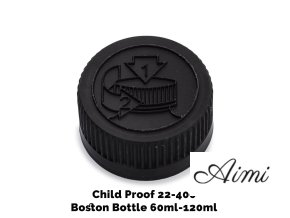 Uzáver na Jantárovú Fľašu detská poistka, 22mm (pre 120ml) - Čierny Plast