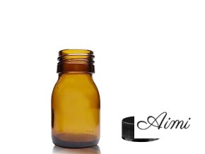 30 ml Fľaška z Jantárového Skla s Čiernym Plastovým Uzáverom (Varianta 30 ml Fľaška z Jantárového Skla s Čiernym Plastovým Uzáverom)