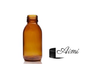 100ml Fľaška z Jantárového Skla s Čiernym Plastovým Uzáverom (Varianta 100ml Fľaška z Jantárového Skla s Čiernym Plastovým Uzáverom)