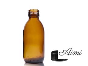 150ml Fľaška z Jantárového Skla s Čiernym Plastovým Uzáverom (Varianta 150ml Fľaška z Jantárového Skla s Čiernym Plastovým Uzáverom)