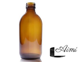 300 ml Jantárová Sklenená Fľaša s Čiernym Plastovým Uzáverom (Varianta 300 ml Jantárová Sklenená Fľaša s Čiernym Plastovým Uzáverom)