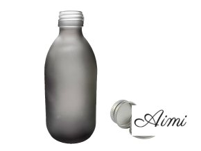 300ml Šedá Liekovka z Matného Skla s Hliníkovým Uzáverom (Varianta 300ml Šedá Liekovka z Matného Skla s Hliníkovým Uzáverom)