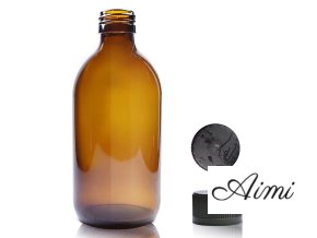300ml Fľaška z Jantárového Skla s Uzáverom (Varianta 300ml Fľaška z Jantárového Skla s Uzáverom)