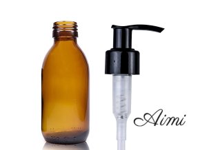 150 ml Fľaška z Jantárového Skla s Pumpičkou (Varianta 150 ml Fľaška z Jantárového Skla s Pumpičkou)