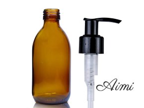 250ml Fľaška z Jantárového Skla s Pumpičkou (Varianta 250ml Fľaška z Jantárového Skla s Pumpičkou)