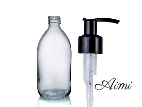 250 ml Fľaštička zo Sivého skla s Pumpičkou (Varianta 250 ml Fľaštička zo Sivého skla s Pumpičkou)