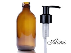 300ml Fľaška z Jantárového Skla s Pumpičkou (Varianta 300ml Fľaška z Jantárového Skla s Pumpičkou)
