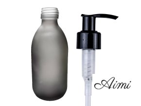 300ml Fľaštička zo Sivého skla s Pumpičkou (Varianta 300ml Fľaštička zo Sivého skla s Pumpičkou)