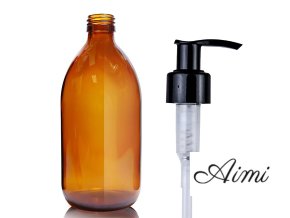 500ml Fľaška z Jantárového Skla s Pumpičkou (Varianta 500ml Fľaška z Jantárového Skla s Pumpičkou)