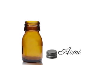30 ml Fľaška z Jantárového Skla s Hliníkovým Čiernym Uzáverom (Varianta 30 ml Fľaška z Jantárového Skla s Hliníkovým Čiernym Uzáverom)