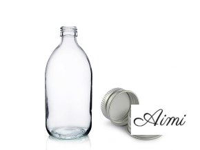 150ml Lieková Fľaška z Číreho Skla s Hliníkovým Uzáverom (Varianta 150ml Lieková Fľaška z Číreho Skla s Hliníkovým Uzáverom)