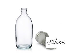 200ml Lieková Fľaška z Číreho Skla s Hliníkovým Uzáverom (Varianta 200ml Lieková Fľaška z Číreho Skla s Hliníkovým Uzáverom)